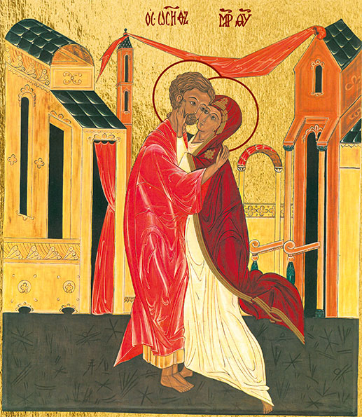 Ikona: srečanje Marije in Jožefa