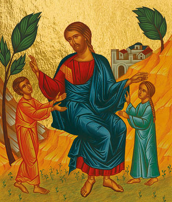 Ikona: Jezus blagoslavlja otroke